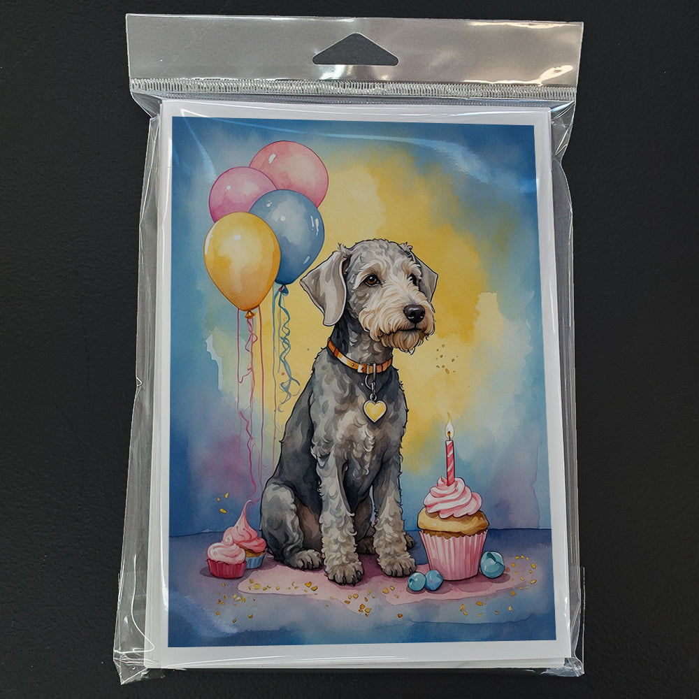Bedlington Terrier Happy Birthday Greeting Cards Pack of 8