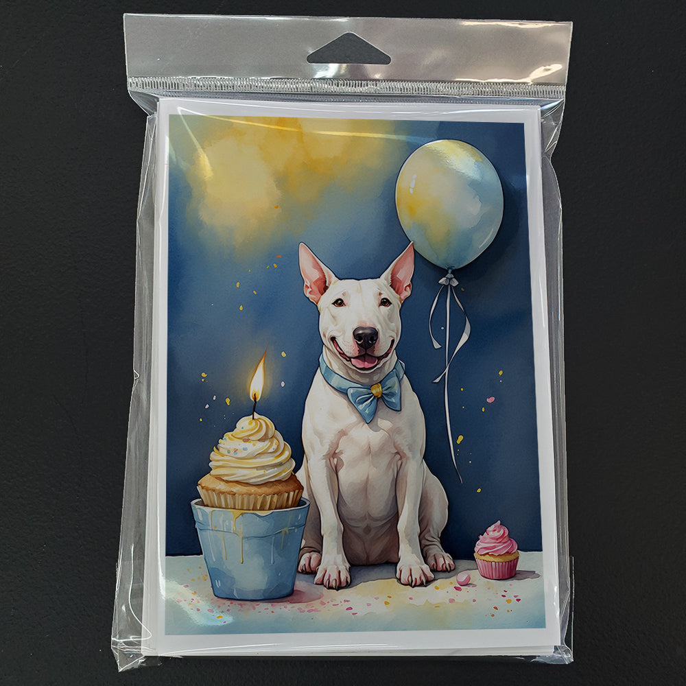 Bull Terrier Happy Birthday Greeting Cards Pack of 8
