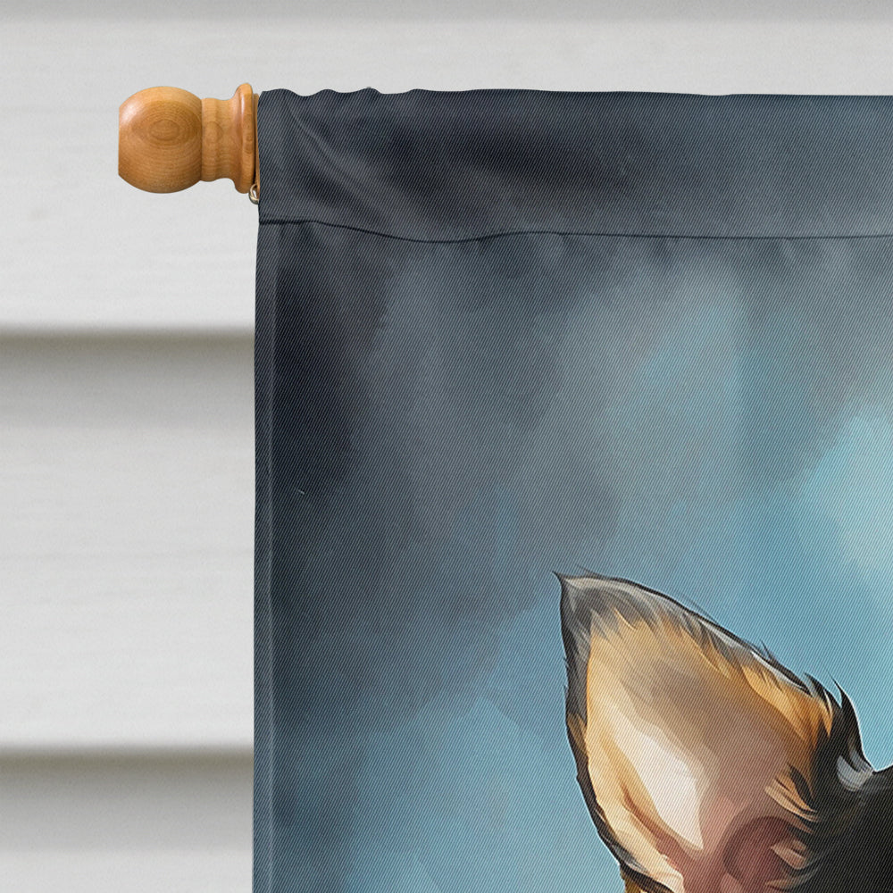 Black and Tan Chihuahua Happy Birthday House Flag