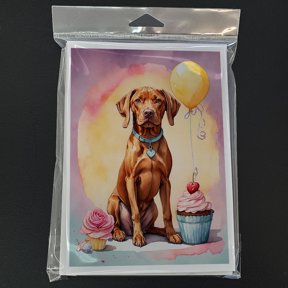 Vizsla Happy Birthday Greeting Cards Pack of 8