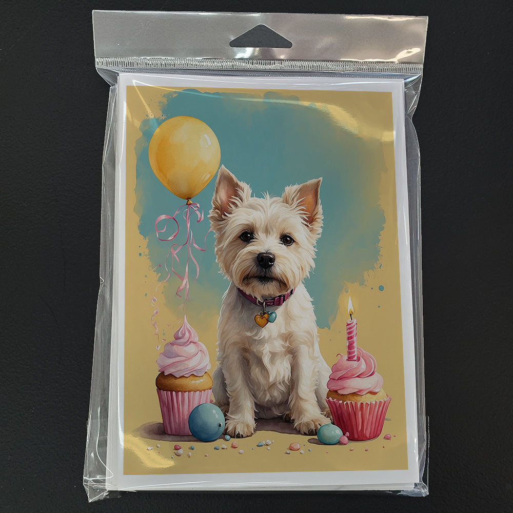 Westie Happy Birthday Greeting Cards Pack of 8