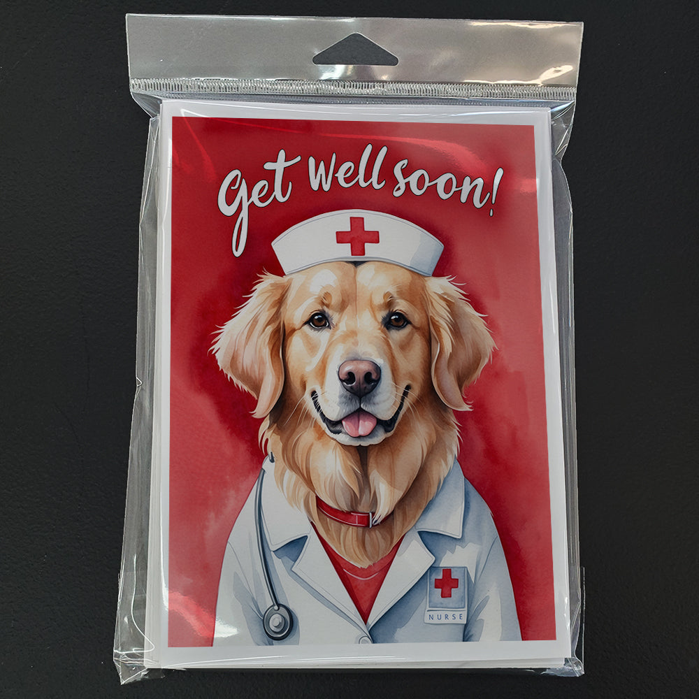 Golden Retriever Get Well Soon Greeting Cards Pack of 8