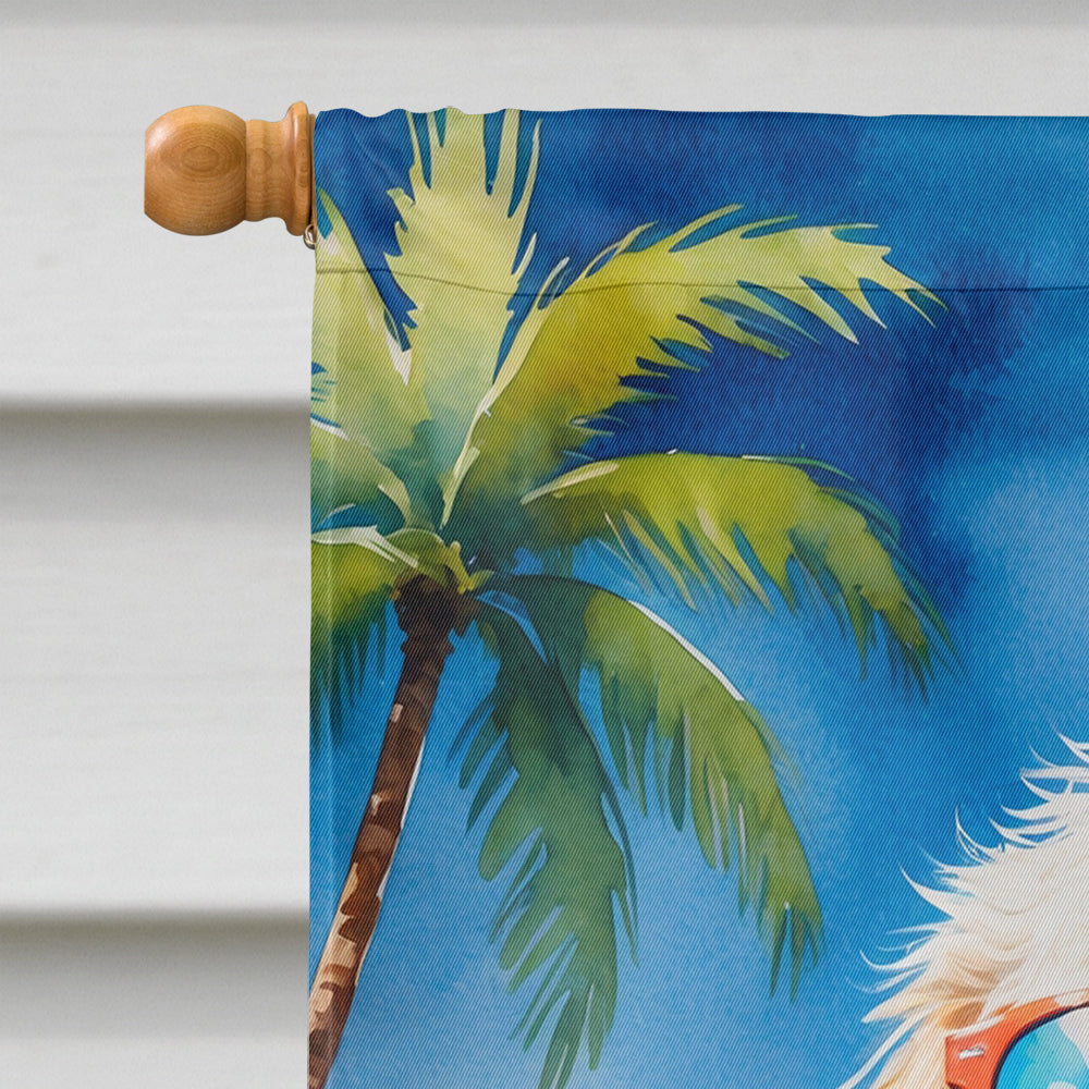 Labradoodle Summer Beach Time House Flag
