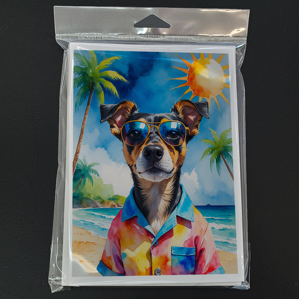 Miniature Pinscher Summer Beach Time Greeting Cards Pack of 8