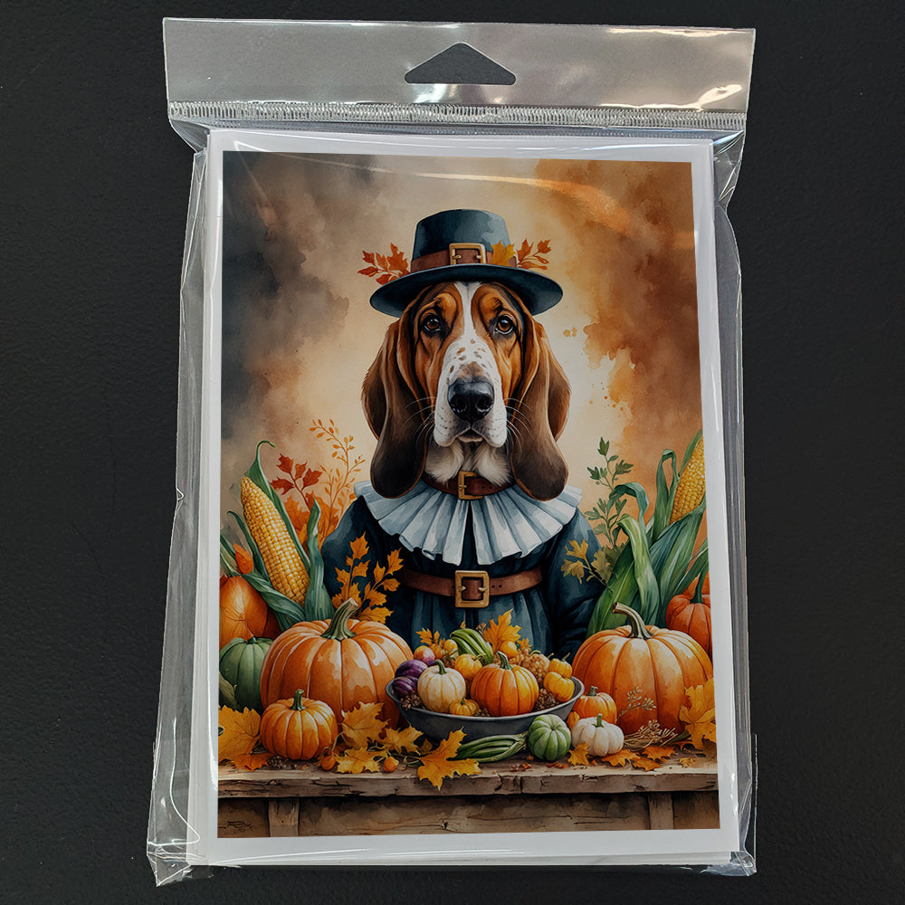 Basset Hound Thanksgiving Greeting Cards Pack of 8