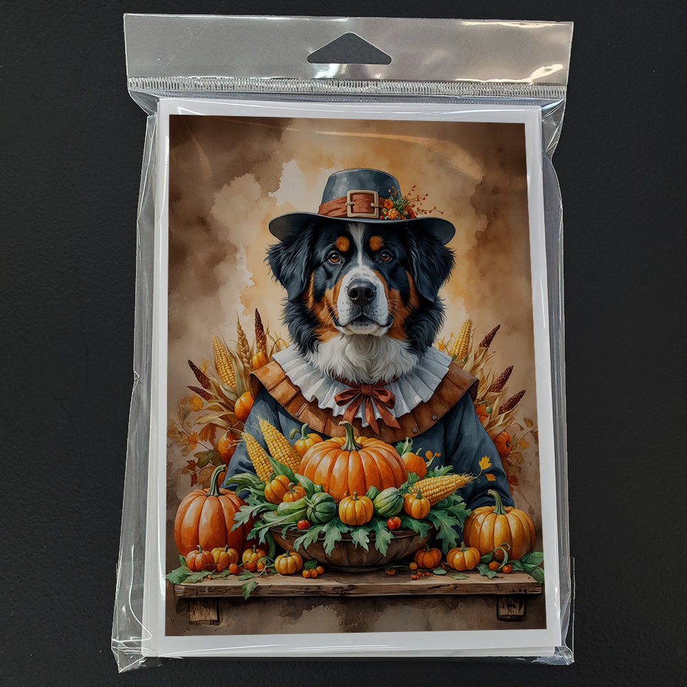 Bernese Mountain Dog Thanksgiving Greeting Cards Pack of 8