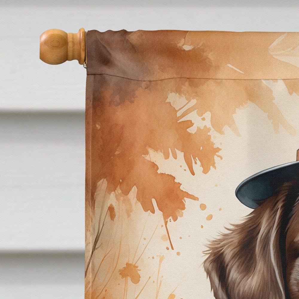 Chocolate Labrador Retriever Thanksgiving House Flag
