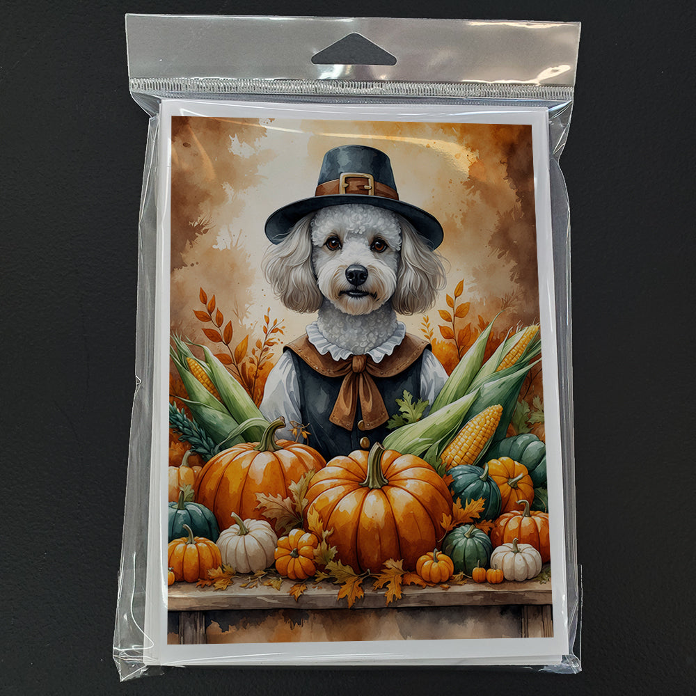 White Poodle Thanksgiving Greeting Cards Pack of 8