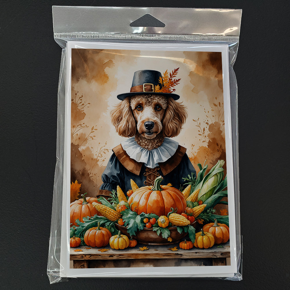Poodle Thanksgiving Greeting Cards Pack of 8