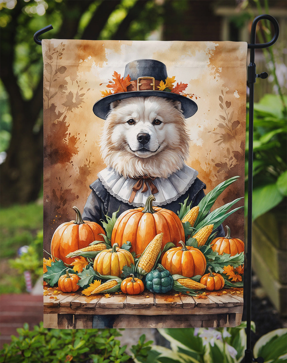 Samoyed Thanksgiving Garden Flag
