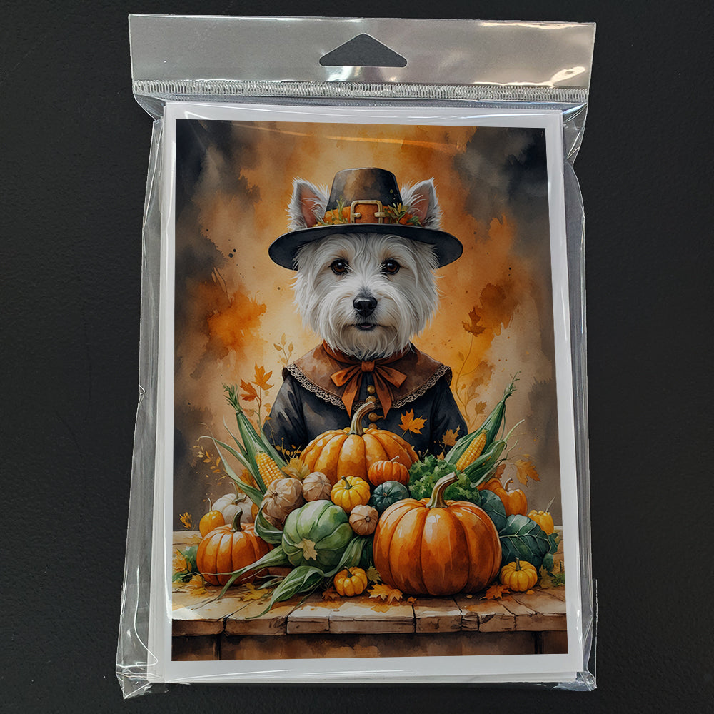 Westie Thanksgiving Greeting Cards Pack of 8