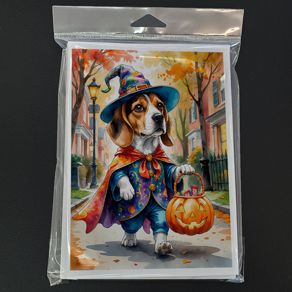 Beagle Halloween Trick or Treat Greeting Cards Pack of 8