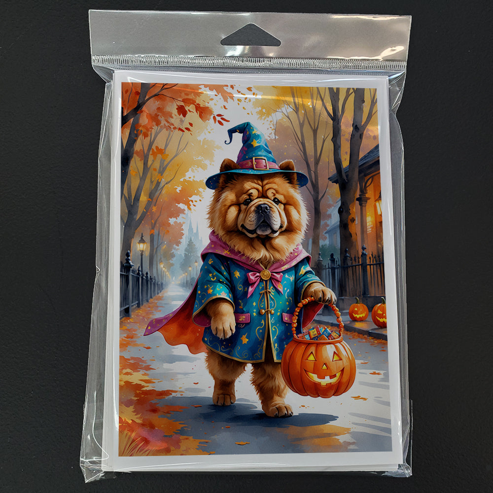 Chow Chow Halloween Trick or Treat Greeting Cards Pack of 8