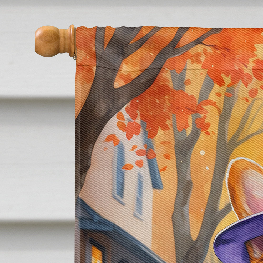 Corgi Halloween Trickor Treat House Flag