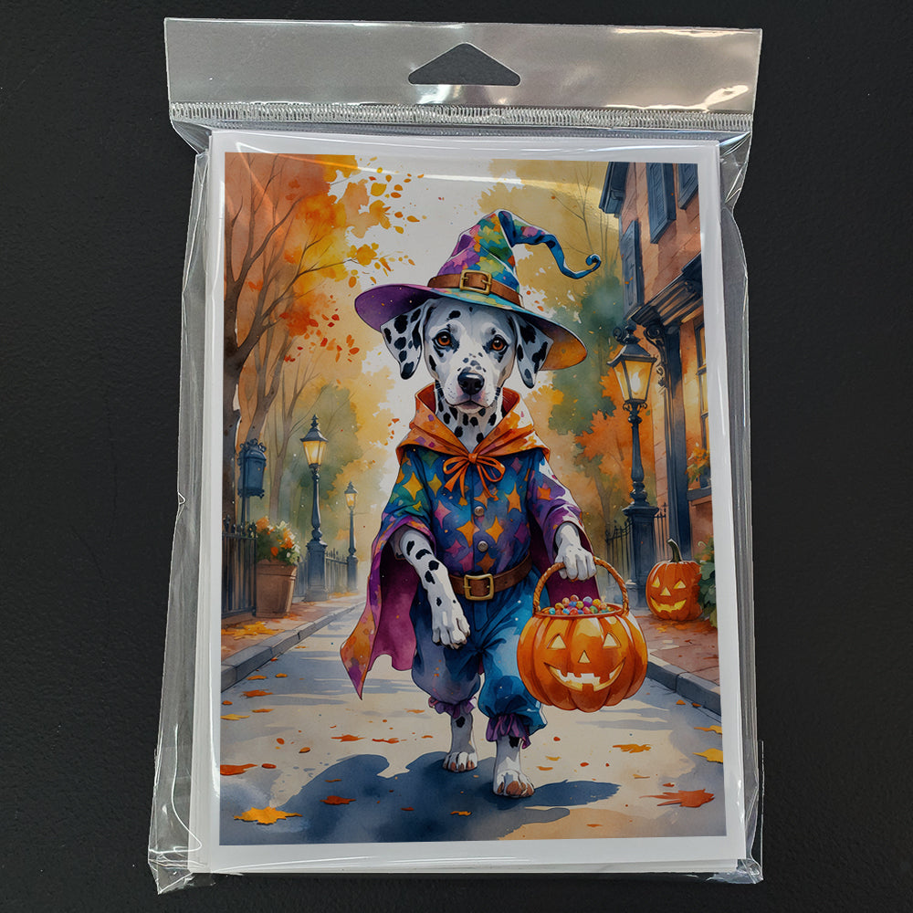 Dalmatian Halloween Trick or Treat Greeting Cards Pack of 8