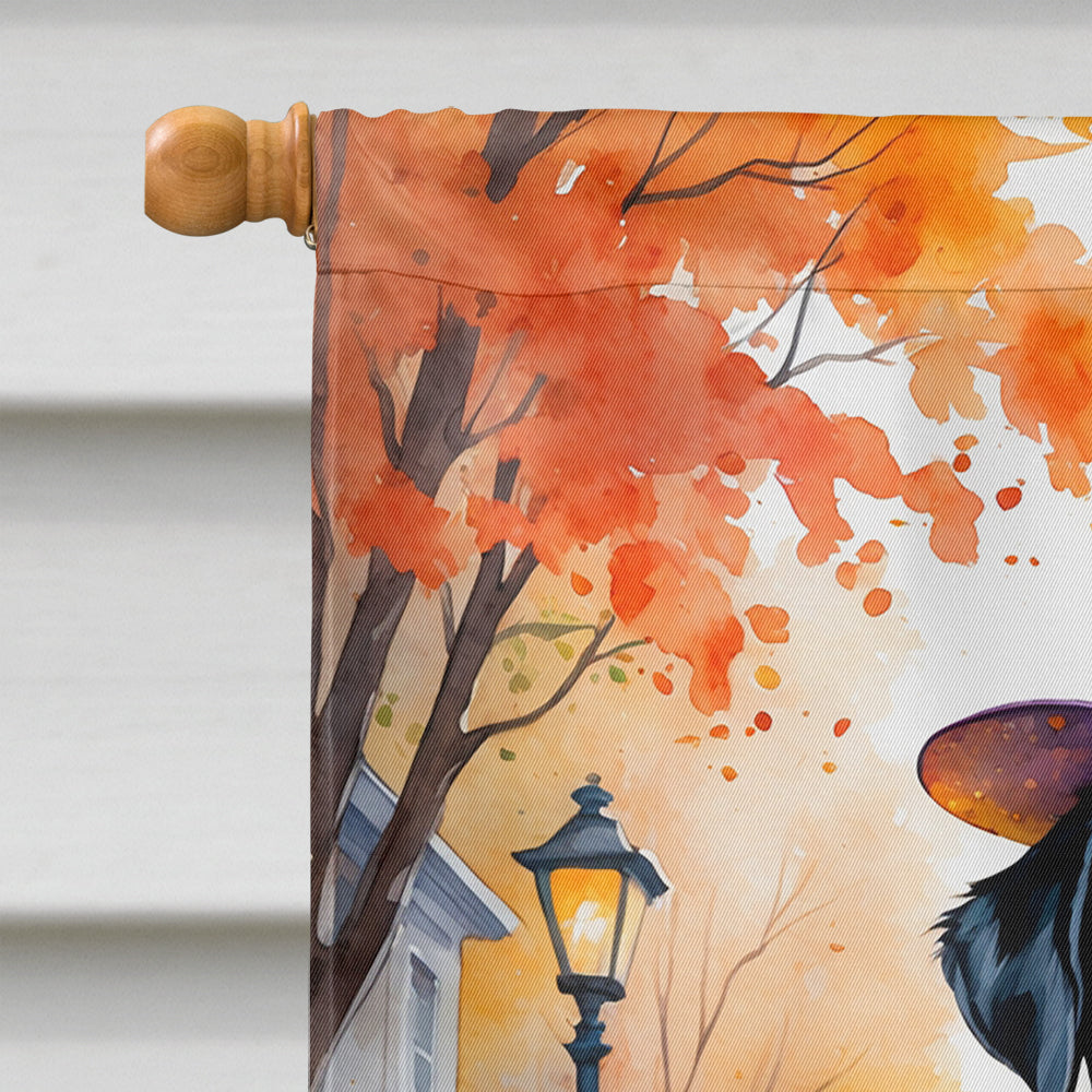 Black Labrador Retriever Halloween Trick or Treat House Flag