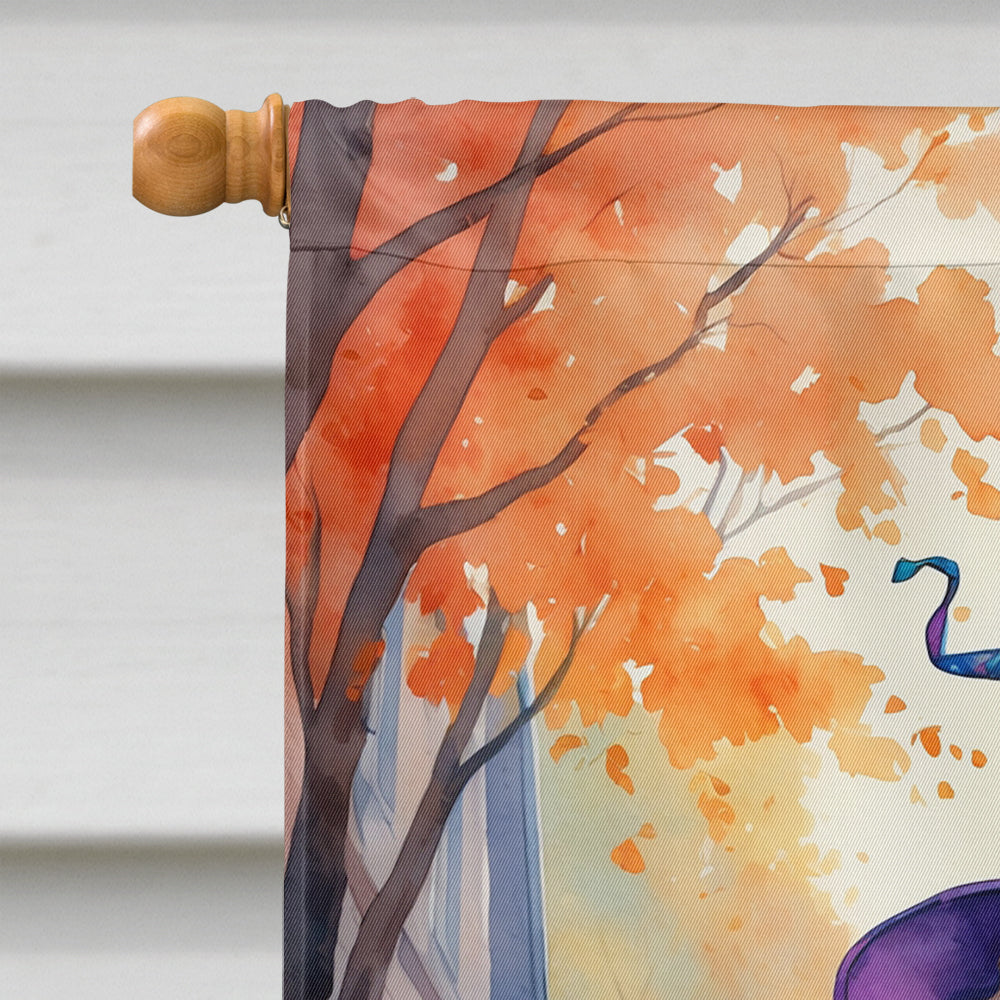Chocolate Poodle Halloween Trick or Treat House Flag