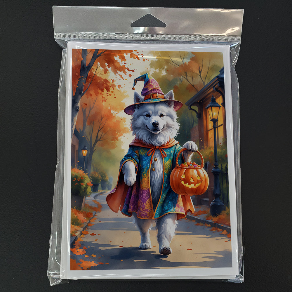 Samoyed Halloween Trick or Treat Greeting Cards Pack of 8