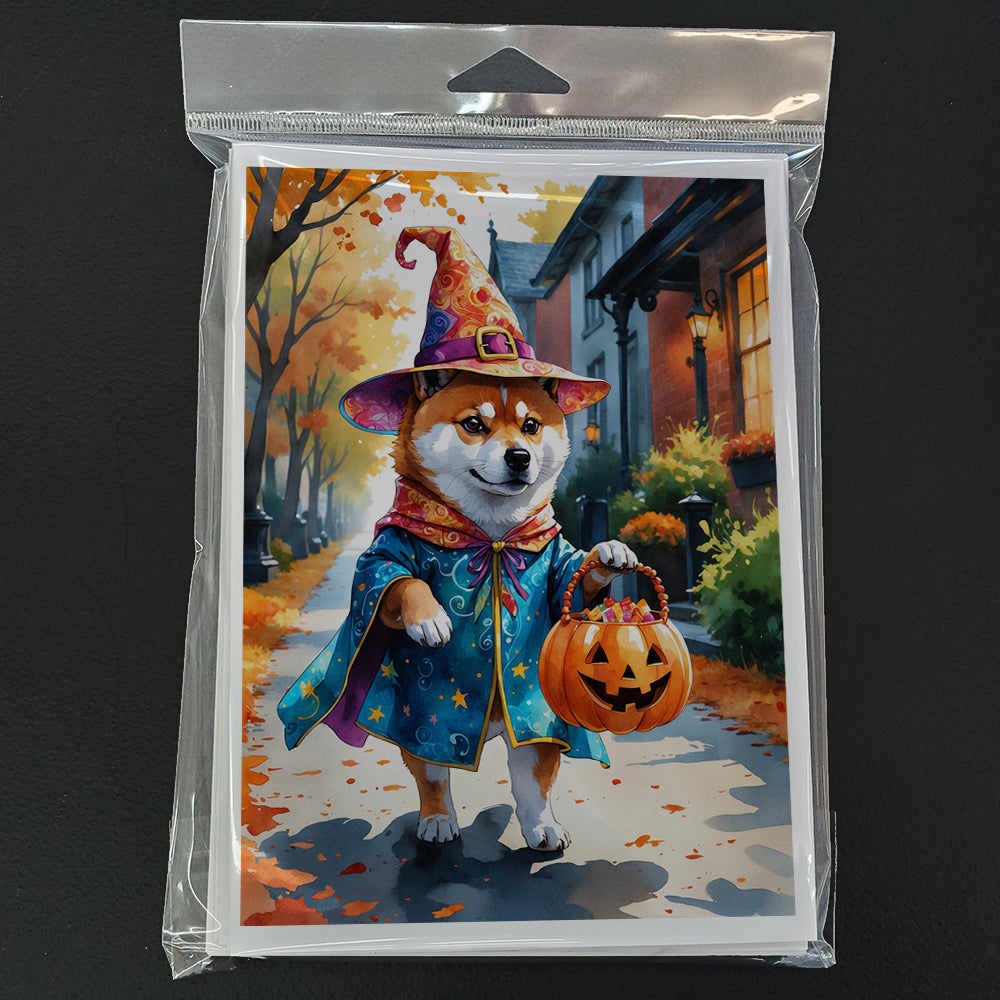 Shiba Inu Halloween Trick or Treat Greeting Cards Pack of 8