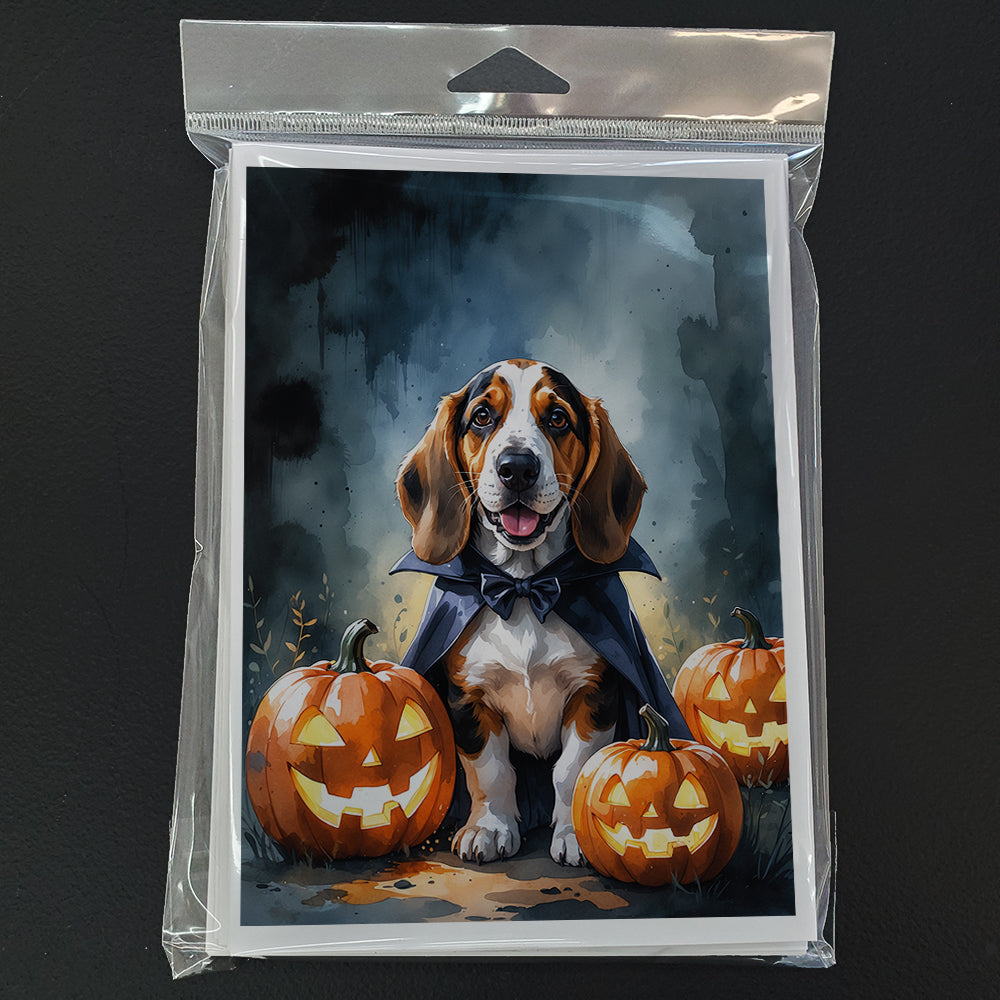 Basset Hound Puppy Halloween Greeting Cards Pack of 8