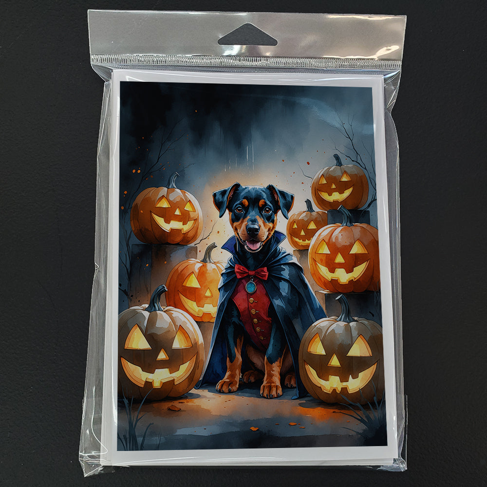 Doberman Pinscher Puppy Halloween Greeting Cards Pack of 8