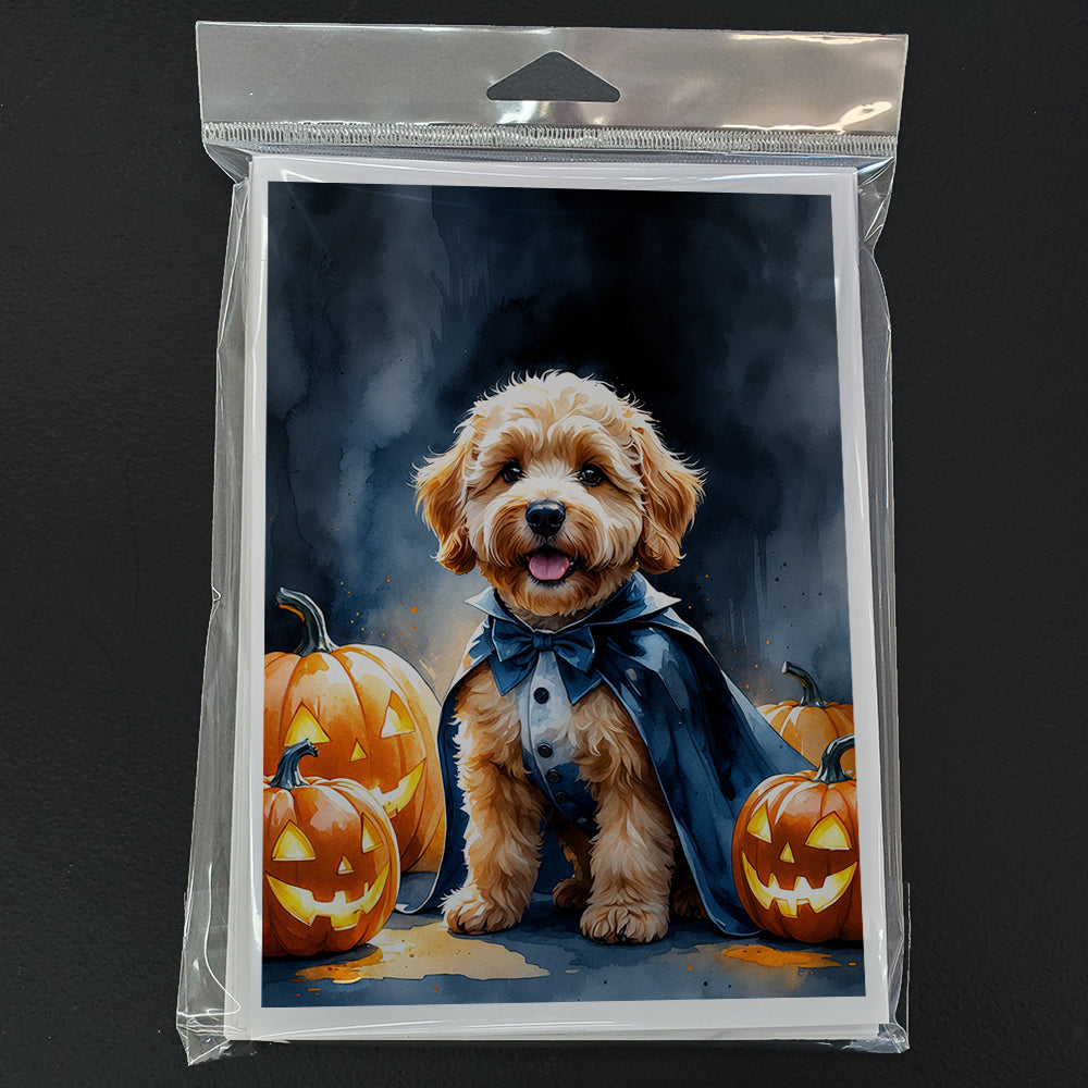 Goldendoodle Puppy Halloween Greeting Cards Pack of 8