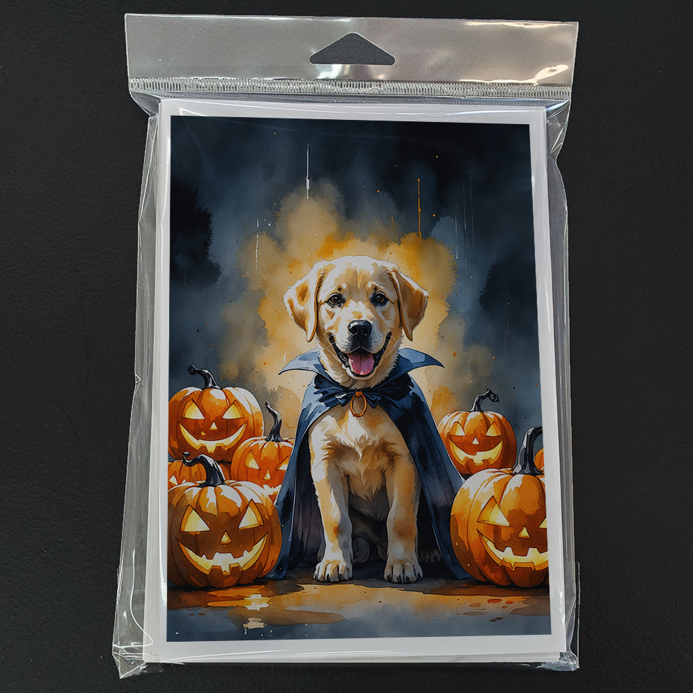 Yellow Labrador Retriever Puppy Halloween Greeting Cards Pack of 8