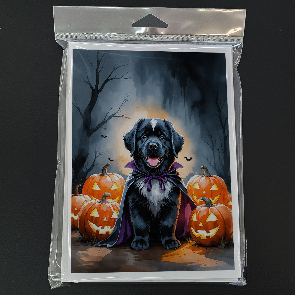 Newfoundland Puppy Halloween Greeting Cards Pack of 8