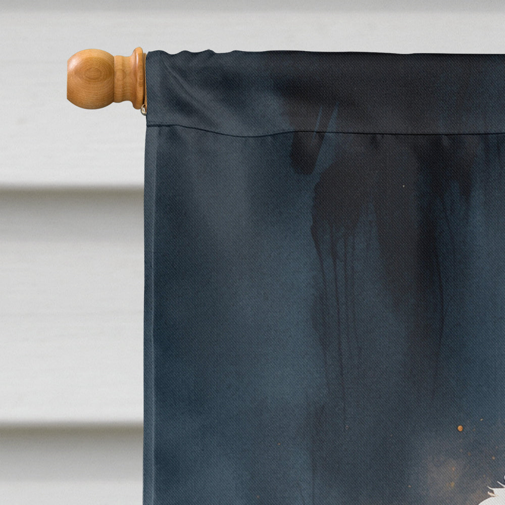 Chocolate Newfoundland Puppy Halloween House Flag
