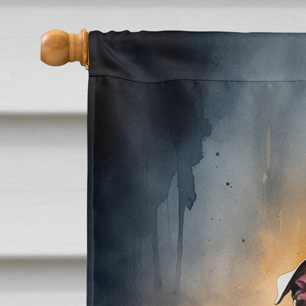 Pit Bull Terrier Puppy Halloween House Flag