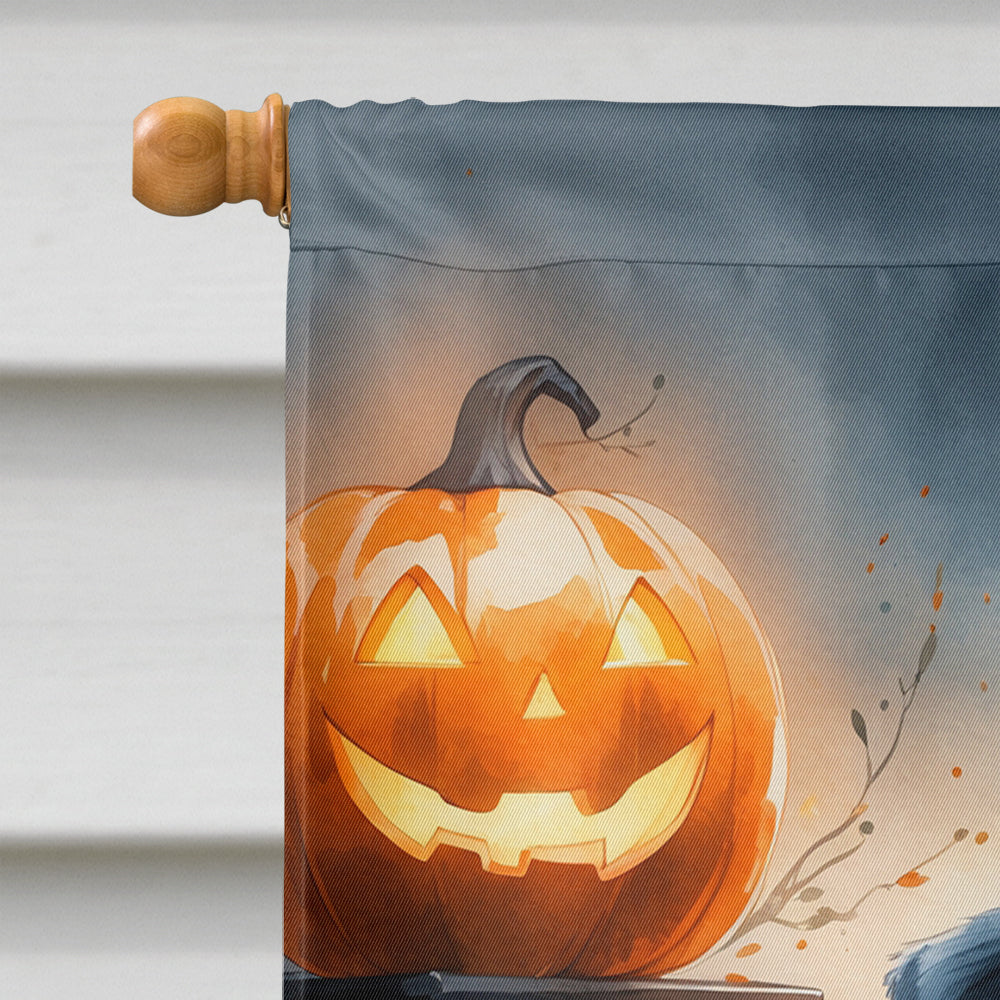 Black Pug Puppy Halloween House Flag
