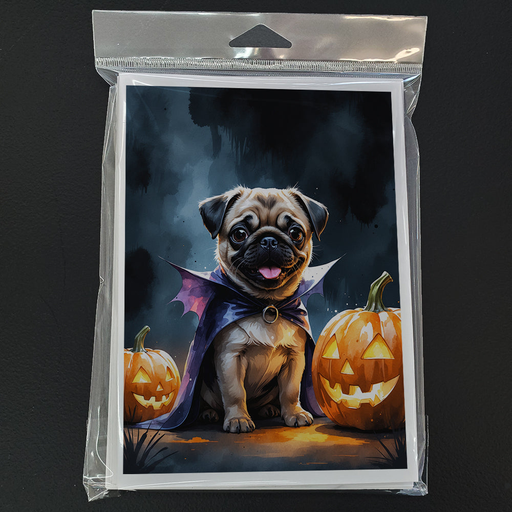 Pug Puppy Halloween Greeting Cards Pack of 8
