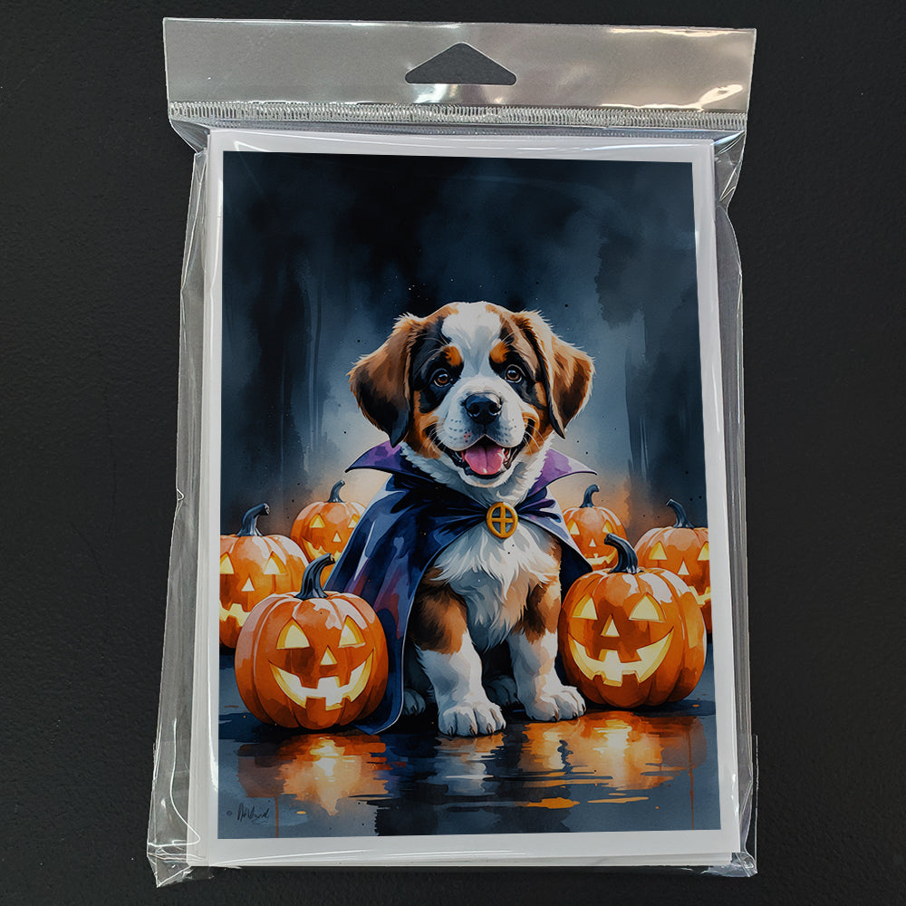 Saint Bernard Puppy Halloween Greeting Cards Pack of 8