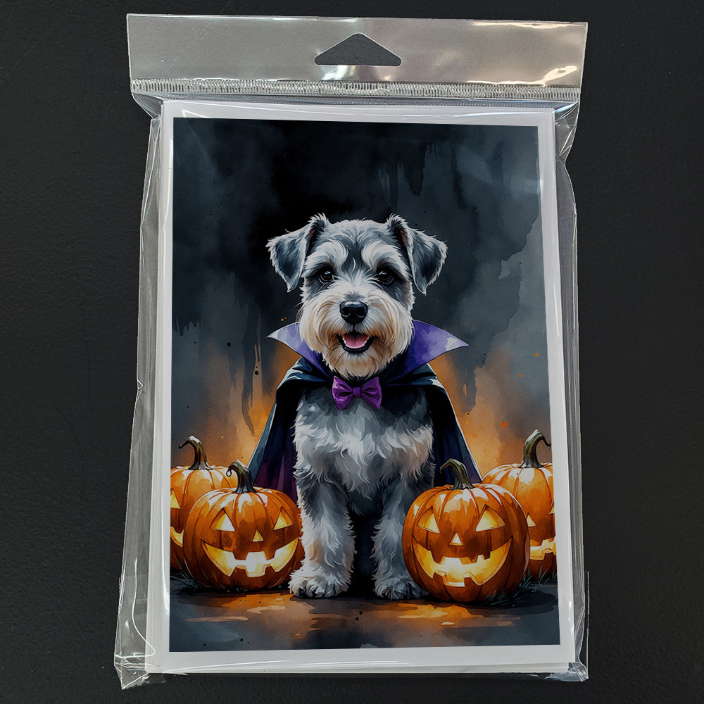 Schnauzer Puppy Halloween Greeting Cards Pack of 8