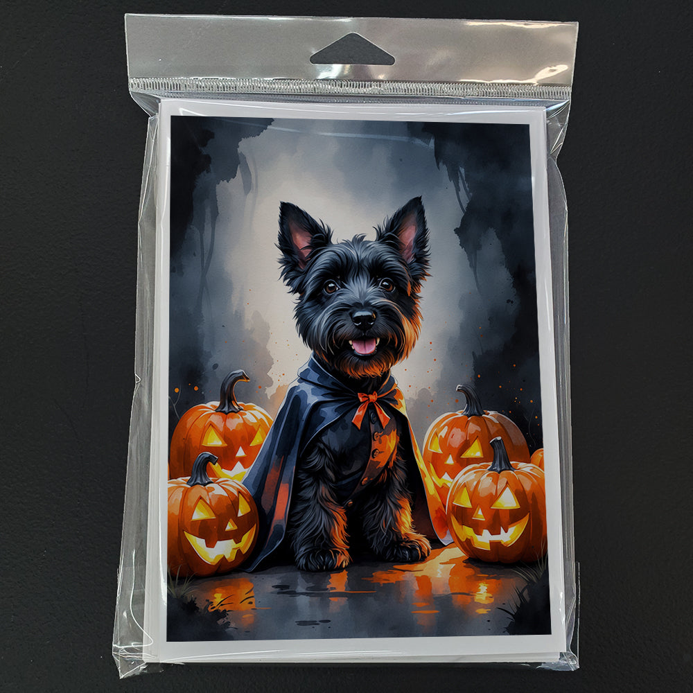 Scottish Terrier Puppy Halloween Greeting Cards Pack of 8