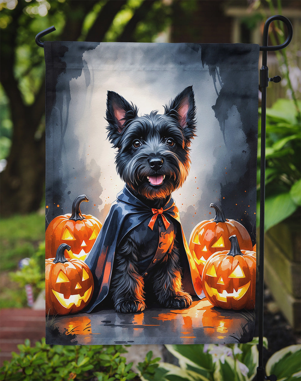 Scottish Terrier Puppy Halloween Garden Flag