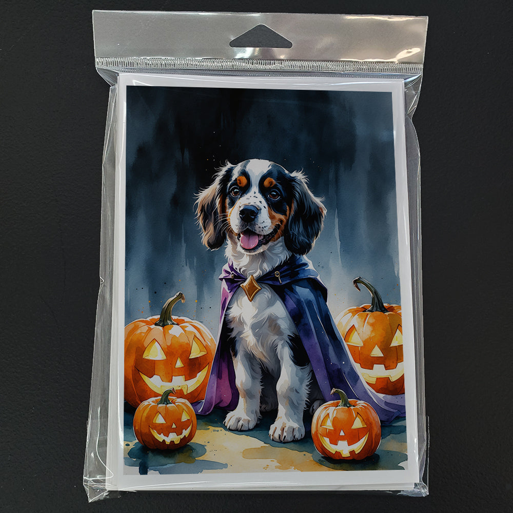 Welsh Springer Spaniel Puppy Halloween Greeting Cards Pack of 8