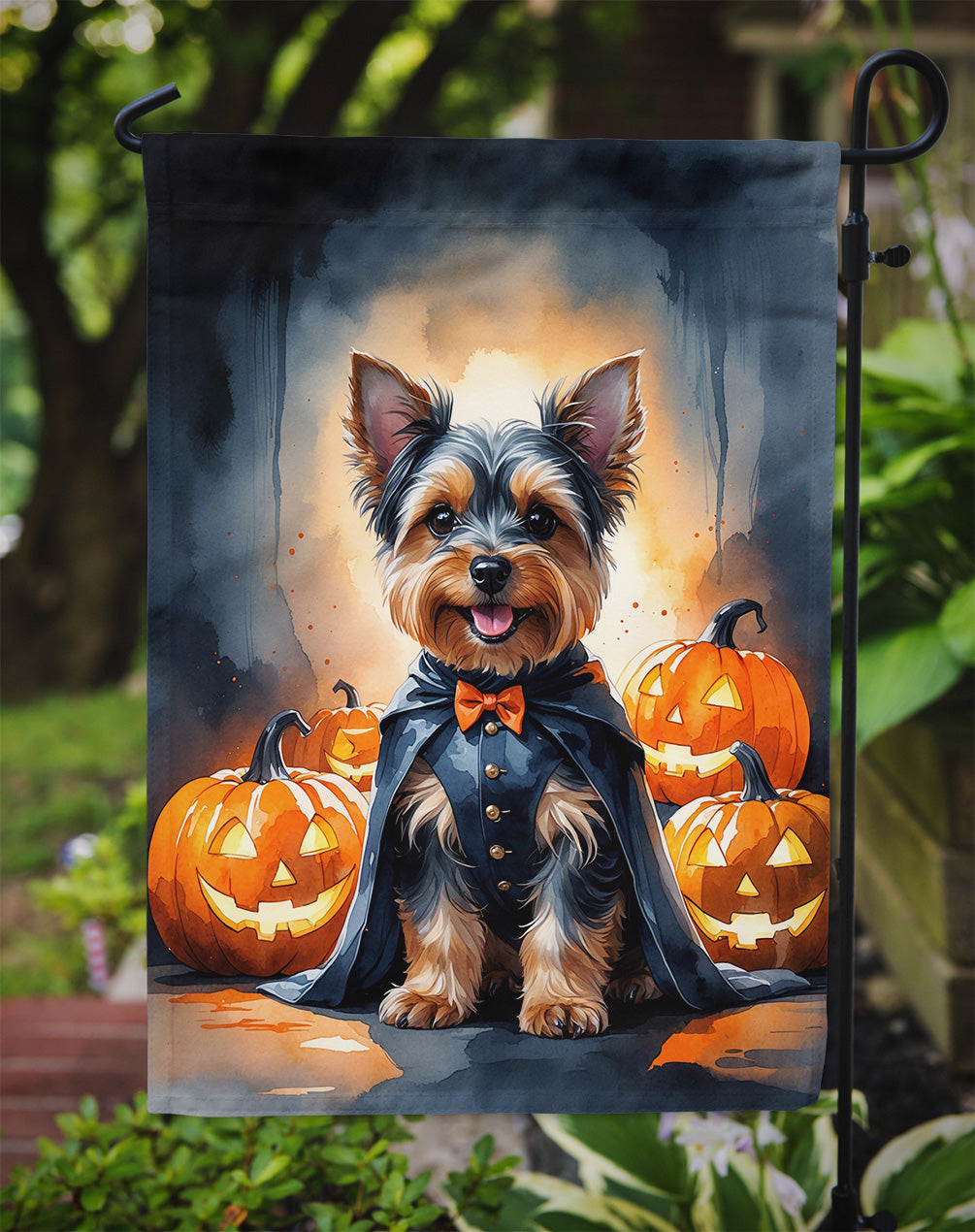 Yorkshire Terrier Yorkie Puppy Halloween Garden Flag