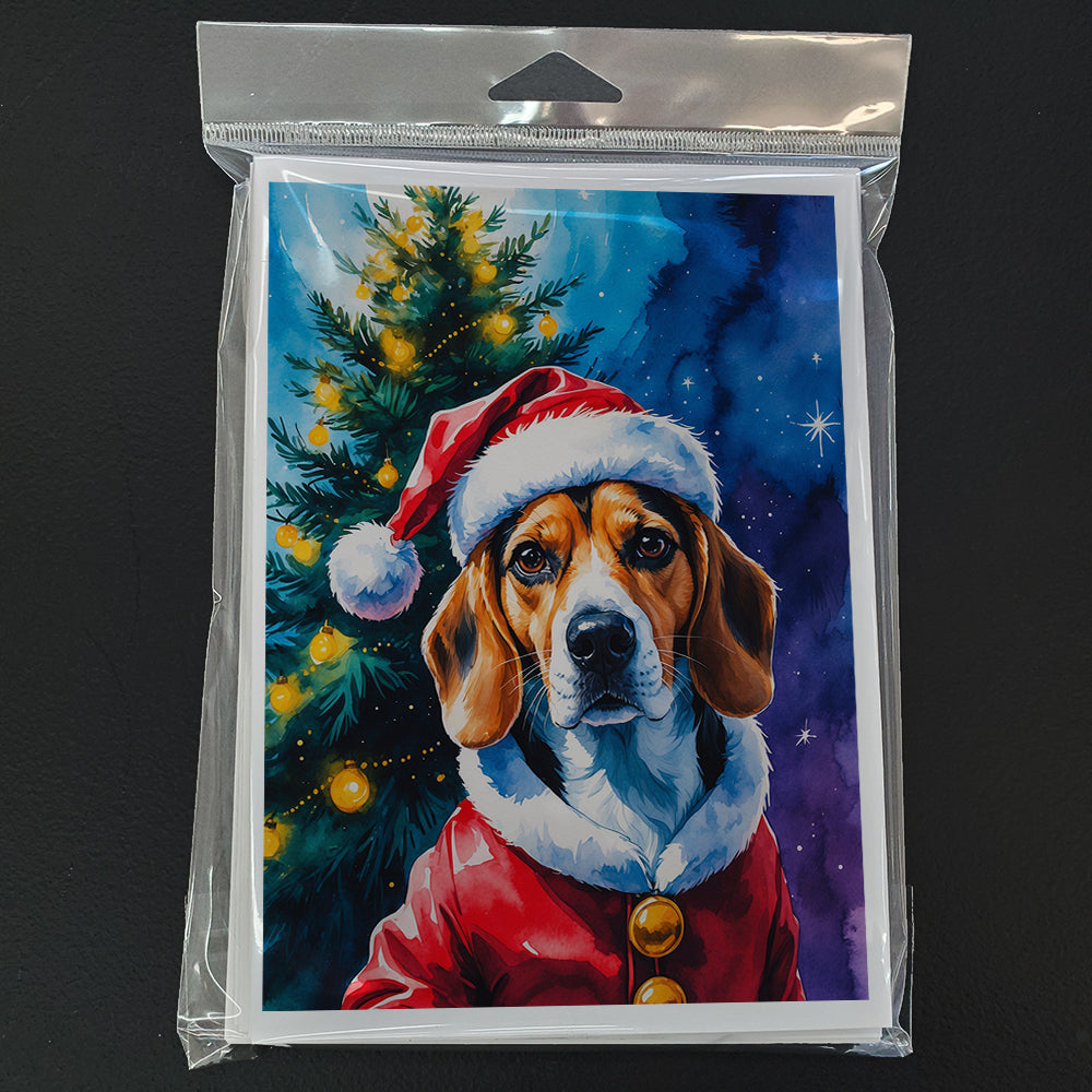 Beagle Christmas Greeting Cards Pack of 8