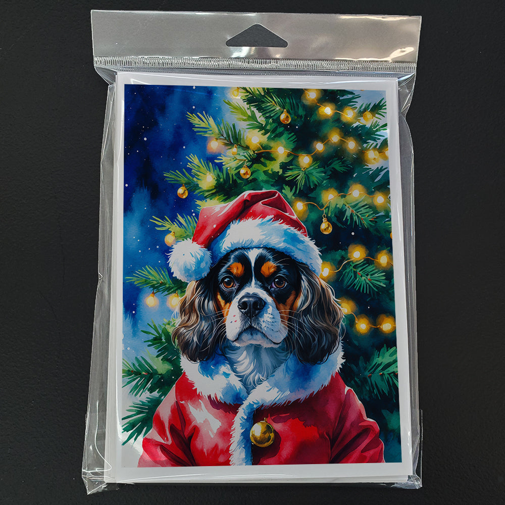 Tricolor Cavalier Spaniel Christmas Greeting Cards Pack of 8