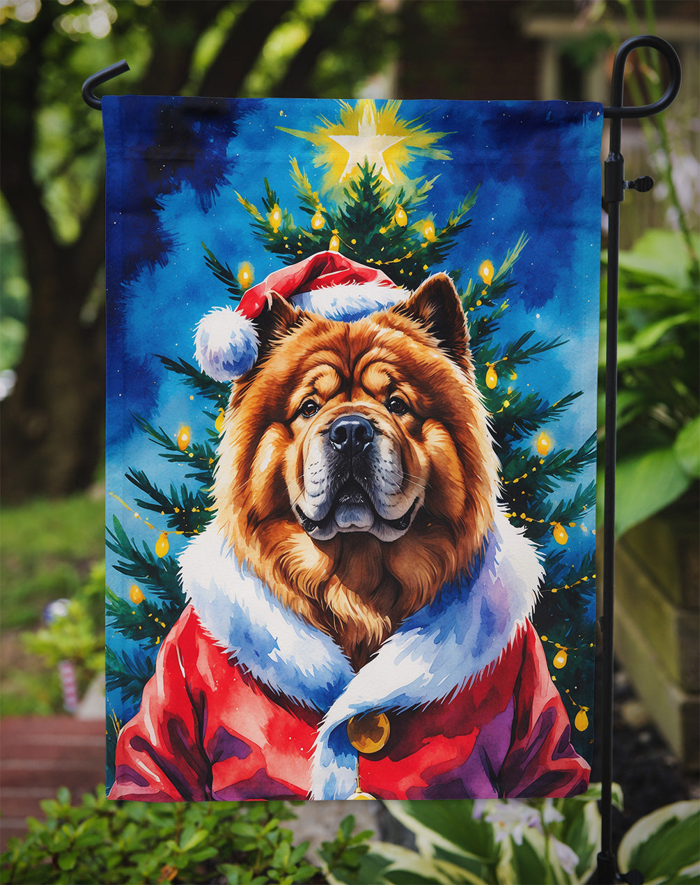 Chow Chow Christmas Garden Flag