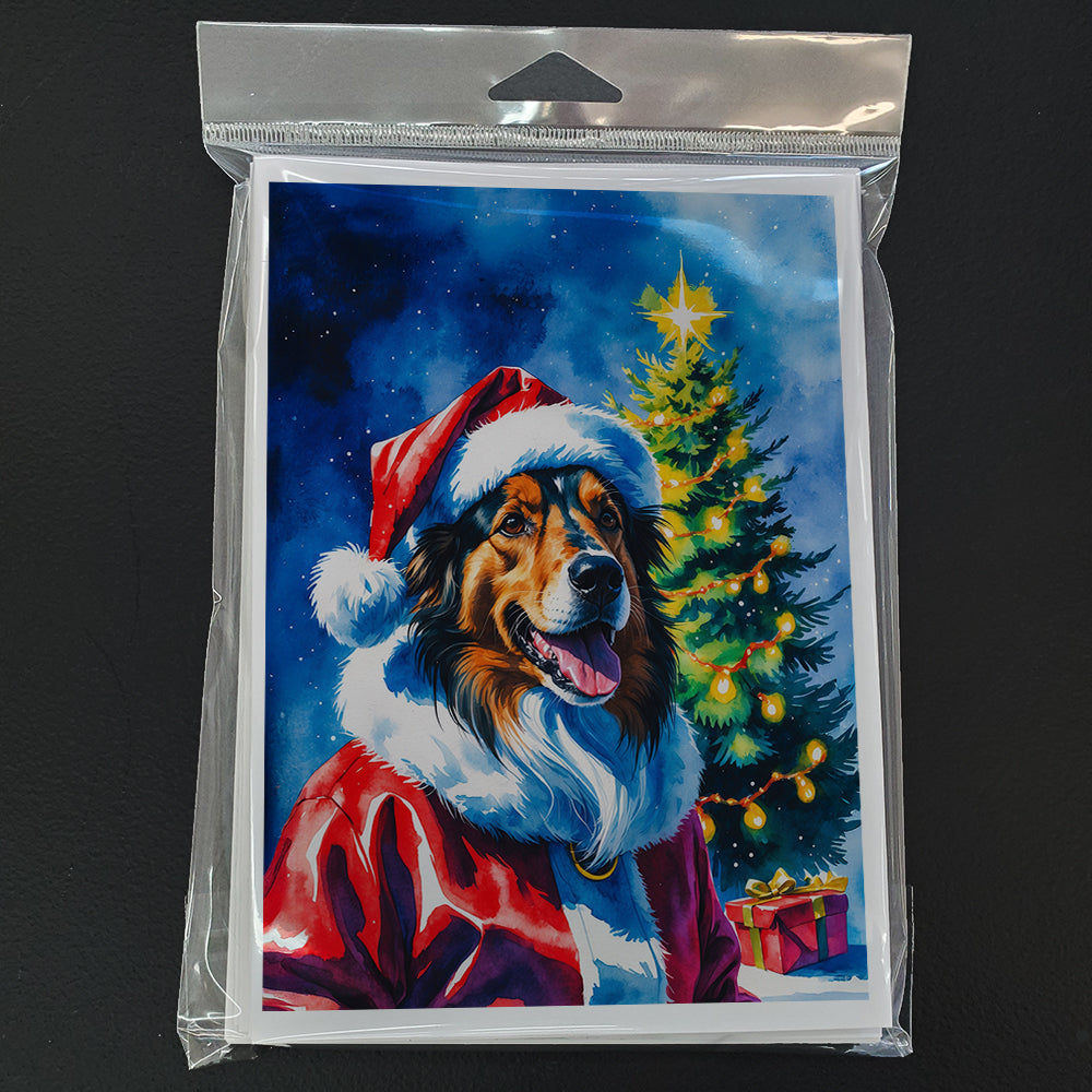 Collie Christmas Greeting Cards Pack of 8