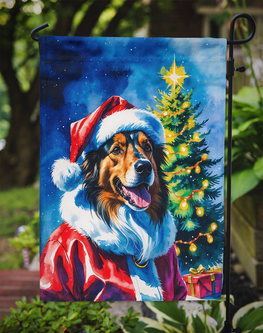 Collie Christmas Garden Flag