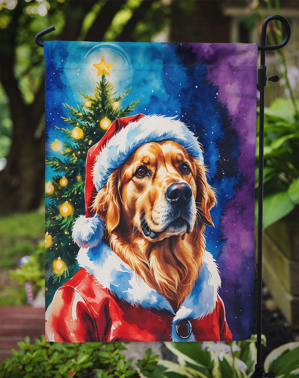 Golden Retriever Christmas Garden Flag
