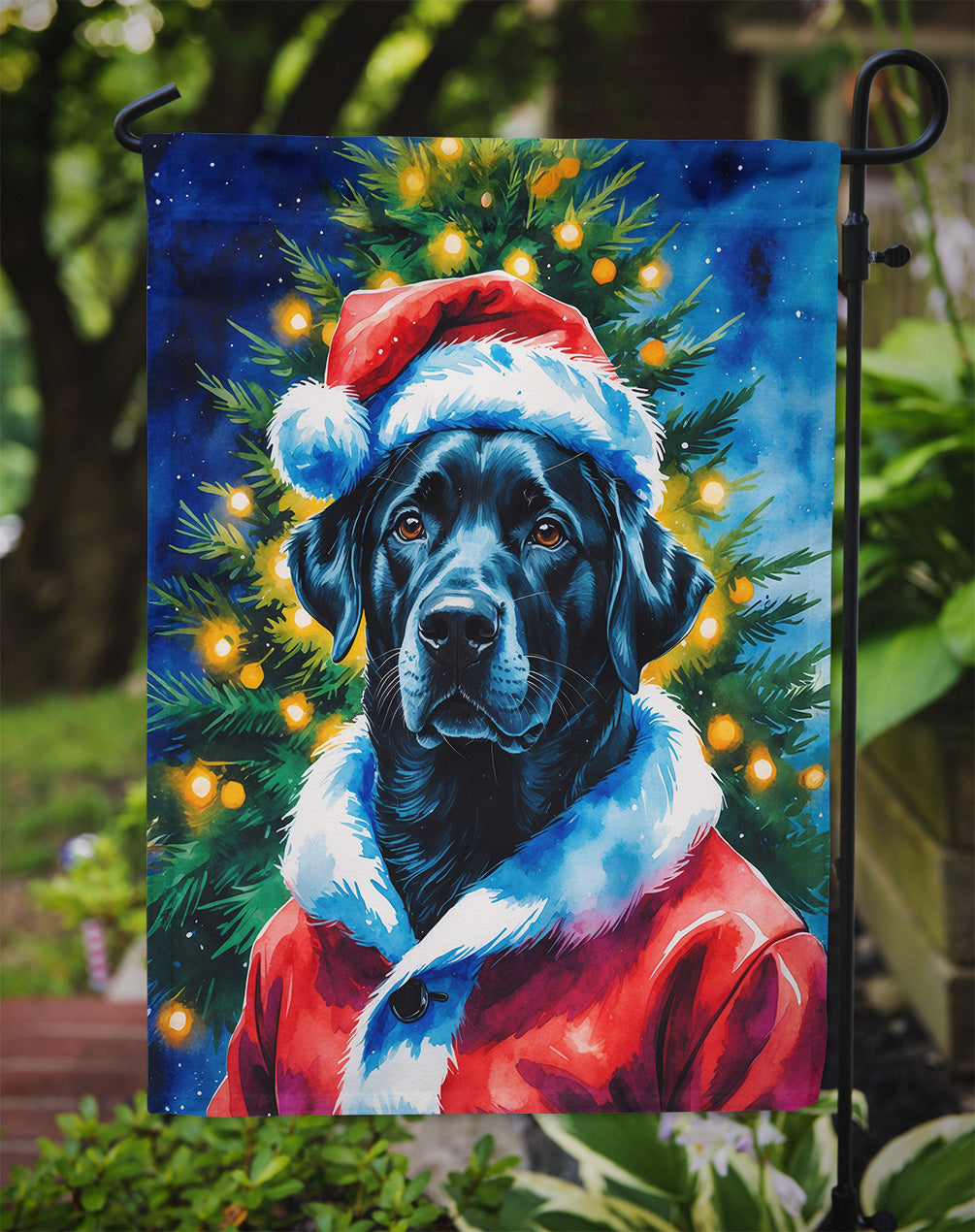 Black Labrador Retriever Christmas Garden Flag