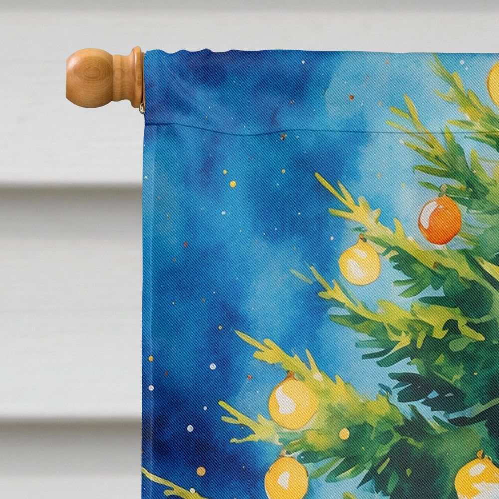 Yellow Labrador Retriever Christmas House Flag