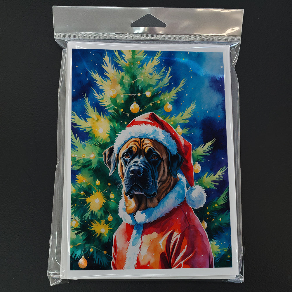 Mastiff Christmas Greeting Cards Pack of 8