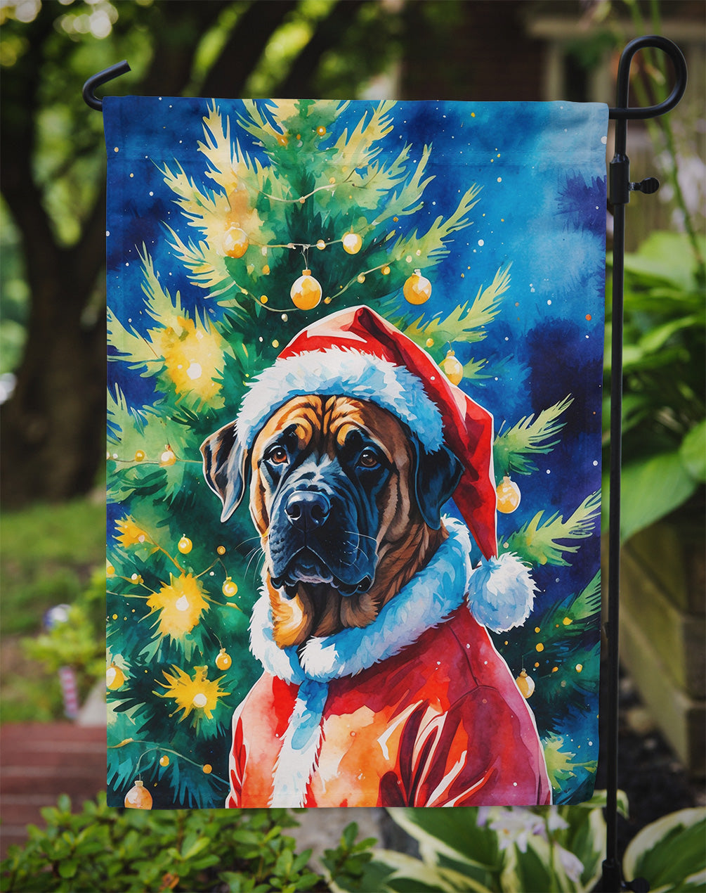 Mastiff Christmas Garden Flag