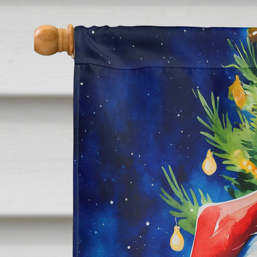 Chocolate Newfoundland Christmas House Flag