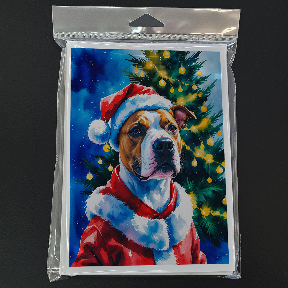 Pit Bull Terrier Christmas Greeting Cards Pack of 8